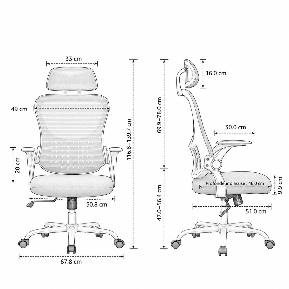 Chaise ergonomique en Maille | Burova